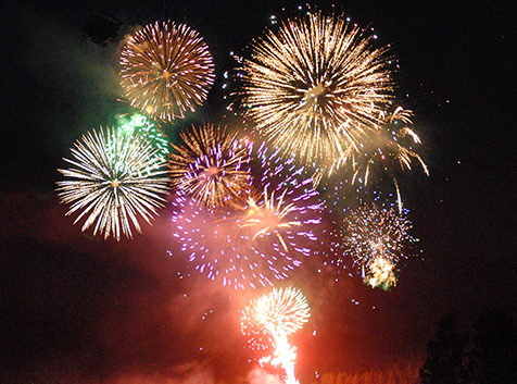 Fireworks display on Curlew Lake, WA