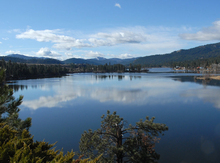 Southern view of Curlew Lake. Wiseman Island in center of view.