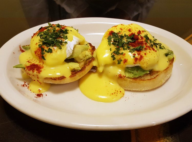 Eggs Benedict with avocado rather than a slice of ham.