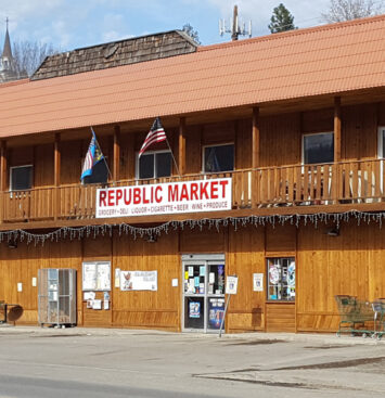 View of Republic Markets front doors.